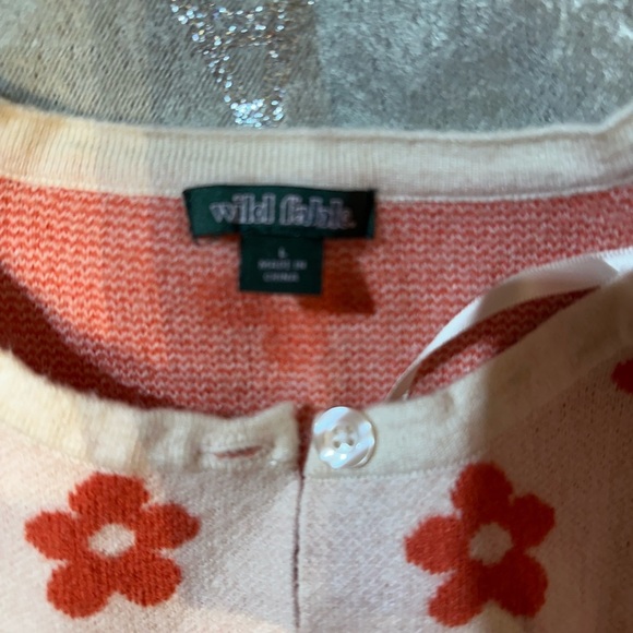 Wild Fable Pink Cardigan with Red Floral Design - Picture 8 of 11